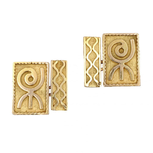 Boutons de manchette Boutons de manchette vintage or 58 Facettes CV64