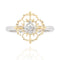 Bague 53 Bague diamants ors jaune et blanc arabesques petit modèle 58 Facettes AN199