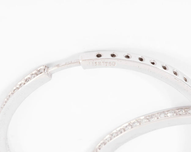 Boucles d'oreilles Créoles en or gris, diamants 58 Facettes