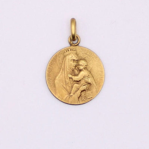 Pendentif Médaille religieuse scapulaire Vierge à l’Enfant vs Jésus or jaune 58 Facettes