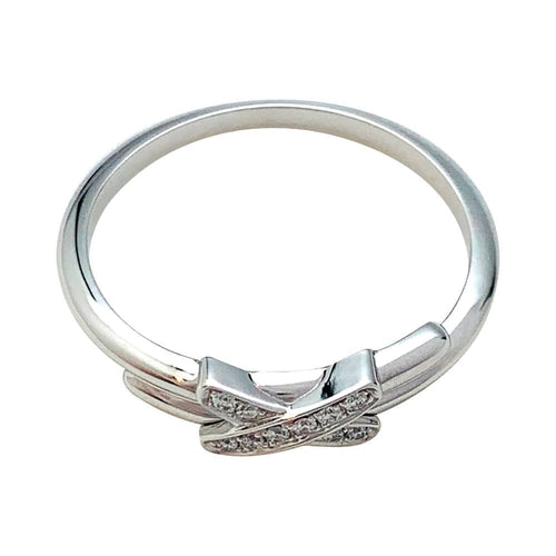 Bague 52 Bague Chaumet, "Jeux de Liens", or blanc et diamants. 58 Facettes 31124