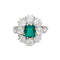 Bague 52 Bague marguerite émeraude entourage diamants. 58 Facettes 30754