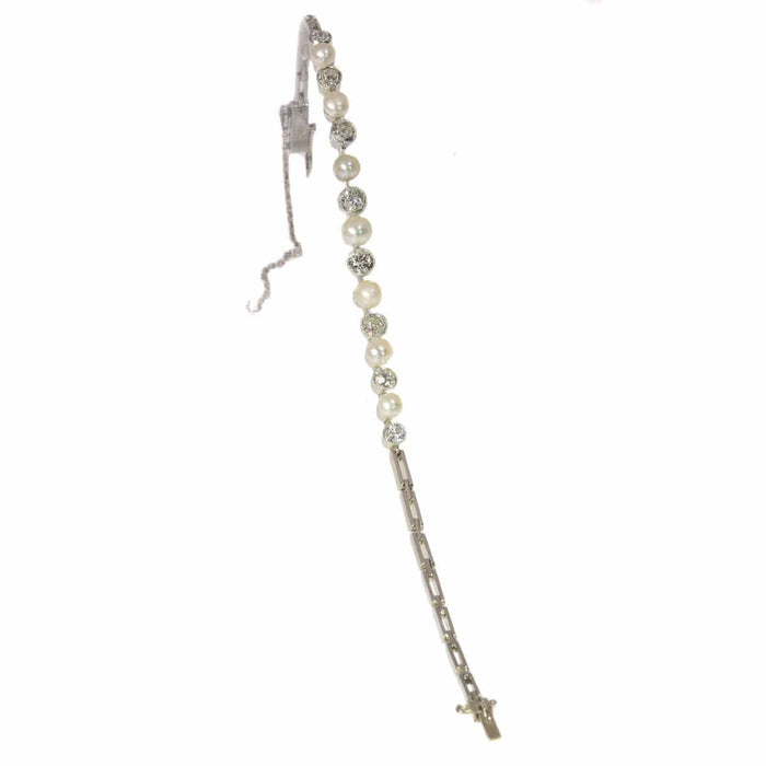 Bracelet Bracelet Art Déco diamants et perles 58 Facettes 21104-0303