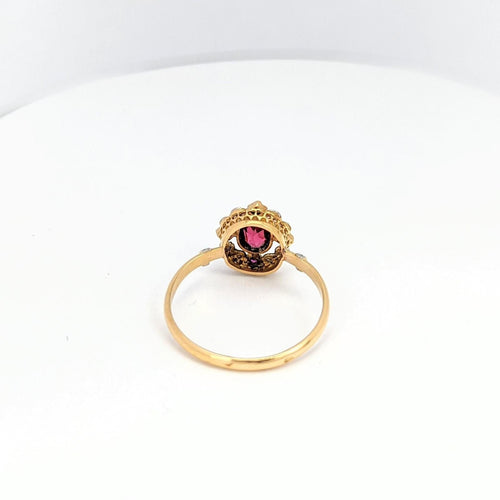 Bague Bague en or jaune diamants et grenats 58 Facettes 20164