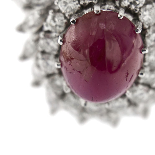 Bague 60 Bague style marguerite rubis et diamants 58 Facettes 27889