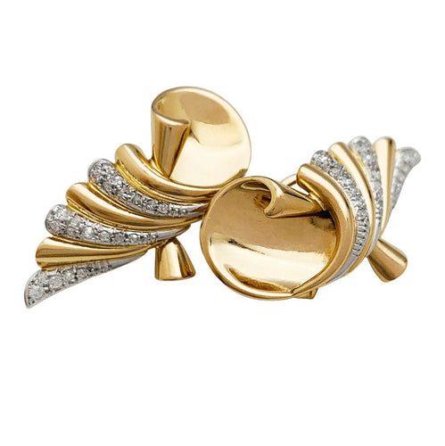 Boucles d'oreilles Boucles d'oreilles volutes or rose et platine. 58 Facettes 30918