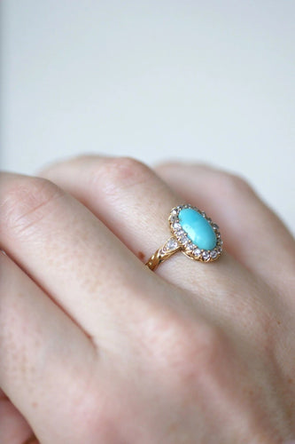 Bague Bague marguerite turquoise diamants 58 Facettes