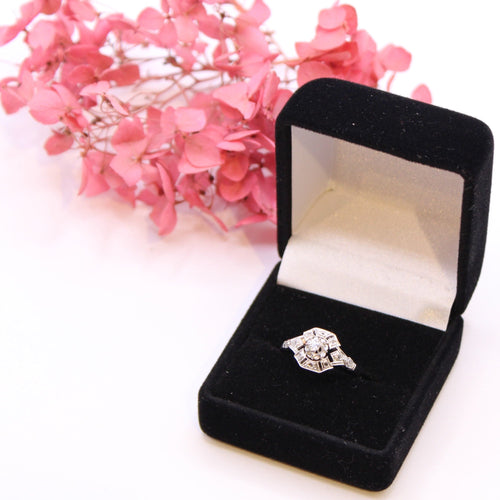 Bague Bague Art-déco Diamants et or blanc 58 Facettes