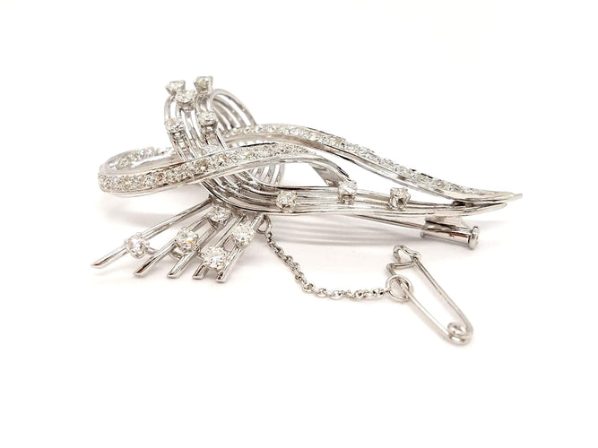 Broche Broche Vintage Or blanc Diamant 58 Facettes 807602CN