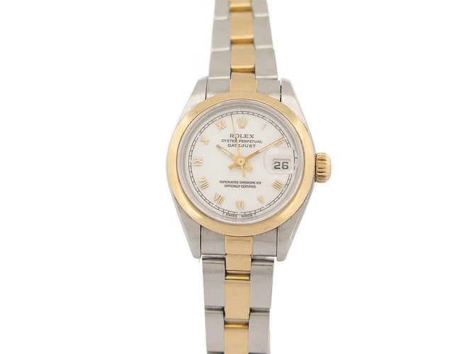 Montre montre ROLEX lady datejust automatique 26 mm or & acier +boite 58 Facettes 253988