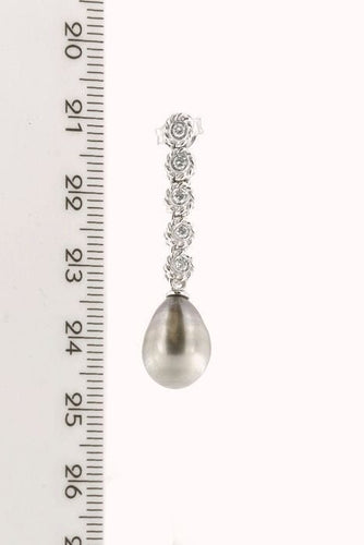 Boucles d'oreilles Boucles d'oreilles pendantes diamants perles de Tahiti 58 Facettes 17797