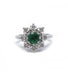 Bague 50 / Blanc/Gris / Or 750 Bague Marguerite Diamants Emeraude 58 Facettes 220019R