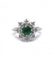 Bague 50 / Blanc/Gris / Or 750 Bague Marguerite Diamants Emeraude 58 Facettes 220019R