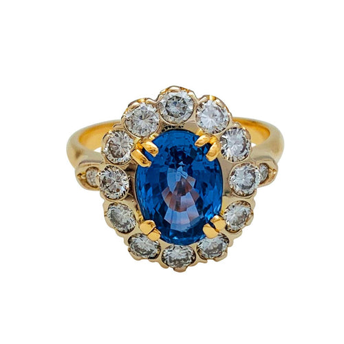 Bague 52 Bague Pompadour or jaune et blanc, saphir, diamants. 58 Facettes 30907