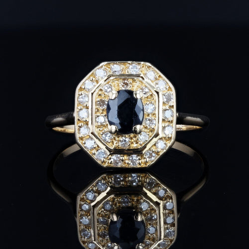 Bague 53 Bague occasion saphir diamants or jaune 58 Facettes 21-222A