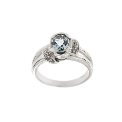 Bague 56 Bague aigue-marine diamants 58 Facettes 21456