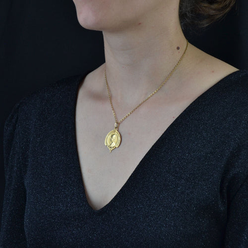 Pendentif Médaille ancienne portrait de femme 58 Facettes 22-142