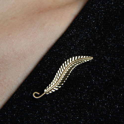 Broche Broche or jaune d'occasion feuille de fougère 58 Facettes CVBR60