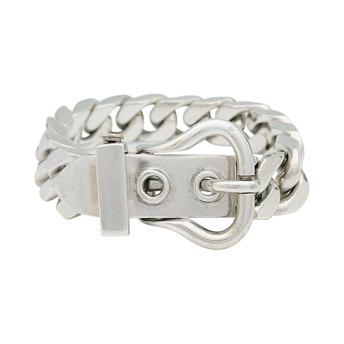 Bracelet Bracelet hermès "Ceinture" en argent. 58 Facettes 31628