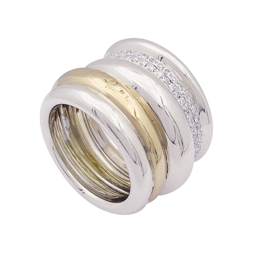 Bague 52 Bague Pomellato, "Tubolare", deux ors et diamants. 58 Facettes 33525