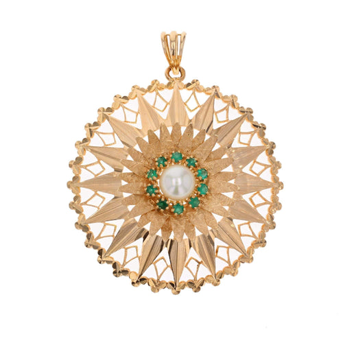 Pendentif Pendentif vintage or jaune perle de culture 58 Facettes 19-201