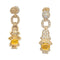 Boucles d'oreilles Boucles d'oreilles en or jaune saphirs jaunes et diamants. 58 Facettes 31560