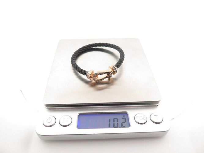 Bracelet bracelet FRED force 10 gm manille or rose diamant blanc & noir 58 Facettes 253276