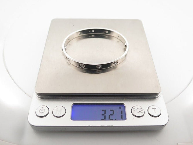 Bracelet bracelet CARTIER love 17cm or gris 18k diamants 1ct 58 Facettes 254957