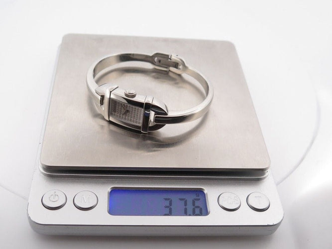 Montre montre GUCCI bamboo diamants quartz acier palladie 58 Facettes 256725