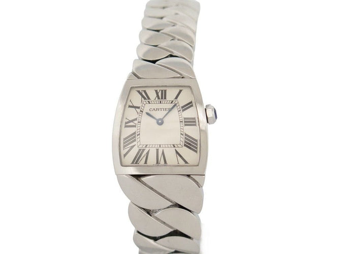 Montre montre CARTIER la dona large 2835 28 mm quartz acier palladie 58 Facettes 253462