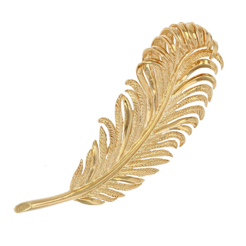 Broche Broche plume d'or jaune 58 Facettes CVBR18A