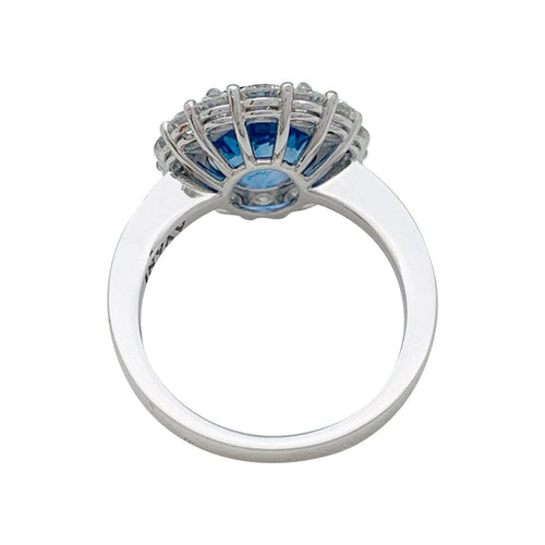 Bague Bague saphir 5,53 carats, entourage diamants. 58 Facettes 31198