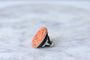 Bague Bague style Art Déco Corail, Onyx et Diamants 58 Facettes