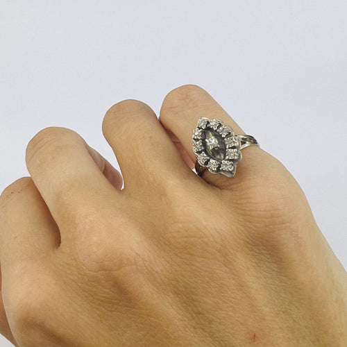 Bague 51 Bague Marquise en Or gris & Diamants 58 Facettes 20400000639