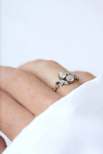 Bague Bague Toi et Moi or rose, platine, et diamants 58 Facettes