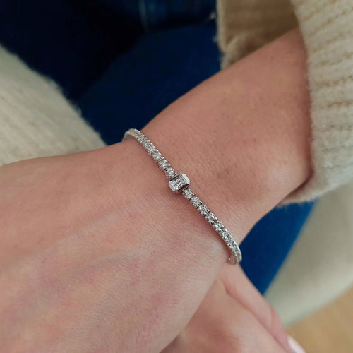 Bracelet Bracelet rivière en Or blanc &  diamants 58 Facettes