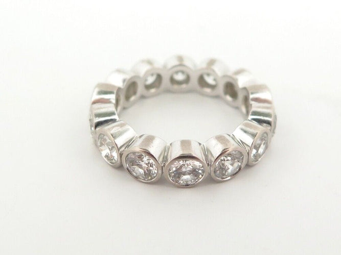 Bague 50 bague alliance taille 50 en or blanc 18k et diamants 2.8 ct 58 Facettes 253446