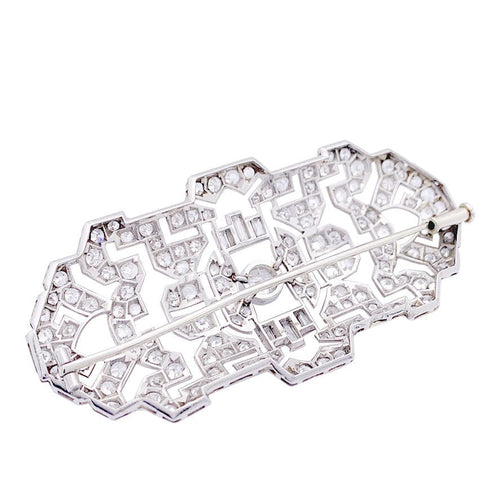 Broche Broche Art Déco, platine et diamants. 58 Facettes 33343