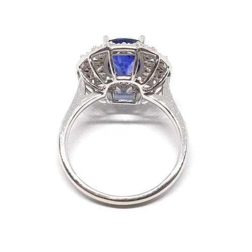 Bague Bague dentelle saphir & diamants or blanc 58 Facettes