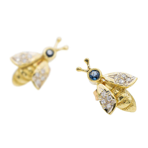 Boucles d'oreilles Boucles d'oreilles Abeilles Or jaune Saphir 58 Facettes 2687304CN