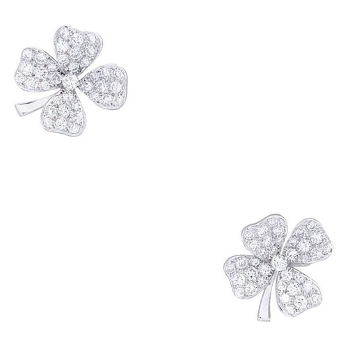 Boucles d'oreilles Boucles d'oreilles Fred, "Trèfles", or blanc, diamants. 58 Facettes 32623