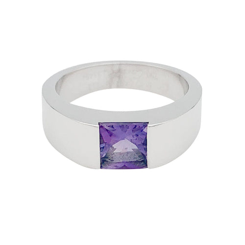 Bague 51 Bague Cartier, "Tank", or blanc, améthyste. 58 Facettes 31057