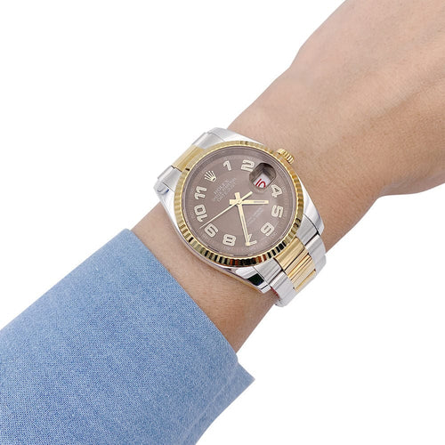 Montre Montre Rolex, "Oyster Perpetual Datejust", or jaune, acier. 58 Facettes 32934