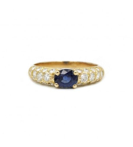 Bague 54 / Jaune / Or 750 Bague - Or. Saphir Et Diamants 58 Facettes 220121R