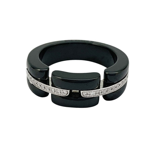 Bague 53 Bague Chanel "Ultra" en céramique, or blanc et diamants. 58 Facettes 31052