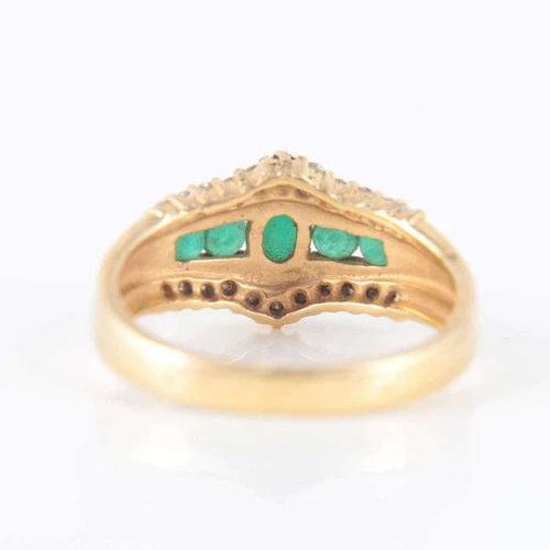 Bague Bague Émeraude Diamants Or jaune 58 Facettes