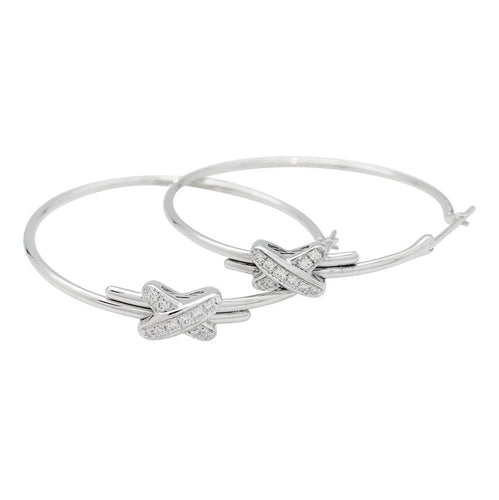 Boucles d'oreilles Boucles d'oreilles Chaumet "Jeux de Liens" en or blanc et diamants. 58 Facettes 31058