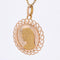 Pendentif Médaille or rose Vierge Marie bordure ajourée 58 Facettes CVP66
