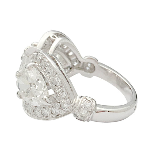 Bague 53 Bague platine et diamants poires. 58 Facettes 32021