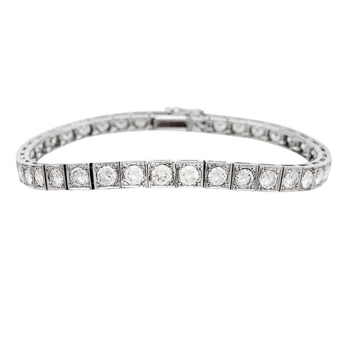 Bracelet Bracelet ligne diamants en or blanc. 58 Facettes 30661